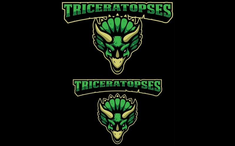 Download Иллюстрация "Triceratopses Mascot - Illustration" / Triceratopses Mascot - Illustration - Иллюстрация на тему графика dinosaur,triceratops,triceratopses,mascot,team,sport,gaming,symbol,logo,sign,herbivorous,plant,vegan,diet,cartoon,beast,monster,reptile,character,vector