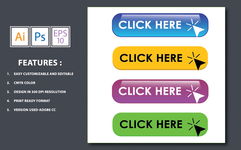 Clique aqui Vector Web Button - Ilustração