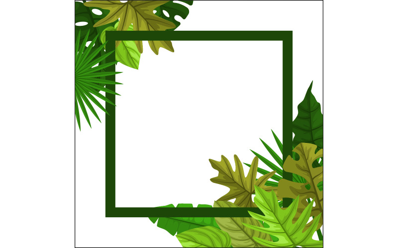 Cornice Quadrata Verde - Illustrazione - TemplateMonster