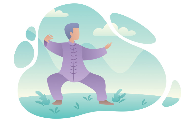 Donna Pratica Di Qigong - Illustrazione