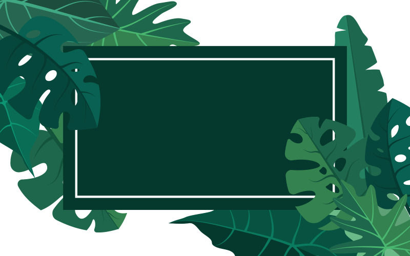Download Иллюстрация "Rectangle Green Leaf - Illustration" / Rectangle Green Leaf - Illustration - Иллюстрация на тему графика rectangle,green,tropical,plant,summer,leaf,border,frame,background,vector,illustration,trendy,wedding,party,floral,design,nature,botanical,leaves,invitation