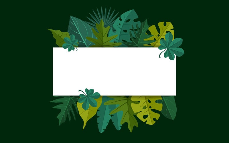Download Иллюстрация "Rectangle Green Tropical - Illustration" / Rectangle Green Tropical - Illustration - Иллюстрация на тему графика rectangle,green,tropical,plant,summer,leaf,border,frame,background,vector,illustration,trendy,wedding,party,floral,design,nature,botanical,leaves,invitation