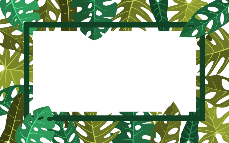 Rectangle Tropical Plant - Illustration