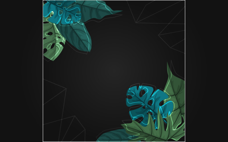 Download Иллюстрация "Square Green Tropical - Illustration" / Square Green Tropical - Illustration - Иллюстрация на тему графика square,green,tropical,plant,summer,leaf,border,frame,background,vector,illustration,trendy,wedding,party,floral,design,nature,botanical,leaves,invitation