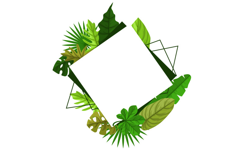 Téglalap alakú zöld trópusi - illusztráció