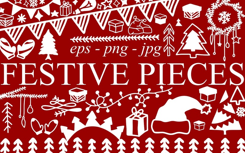 Weihnachtsfeststücke 156 s in eps, jpg, png - Illustration