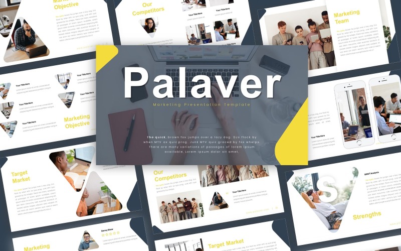 Modèle PowerPoint de présentation de marketing de palabre