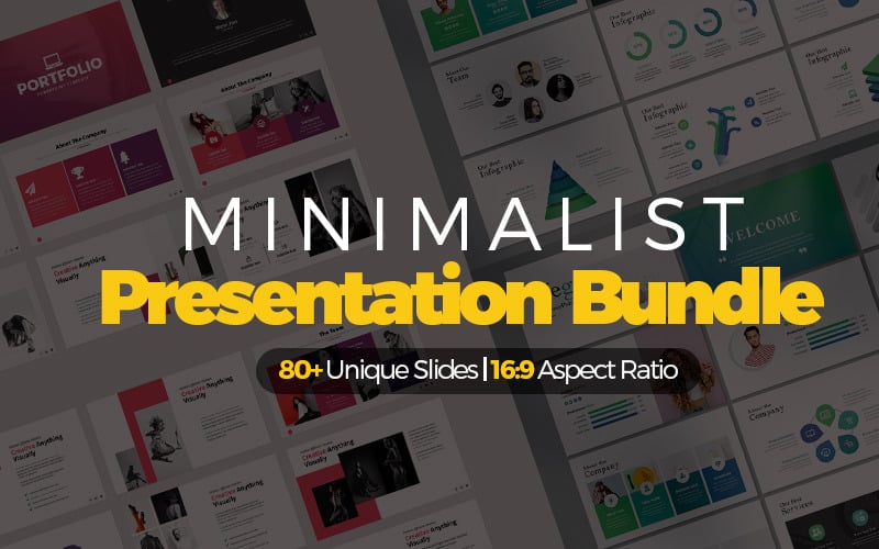 Modelo de PowerPoint de pacote Vega Creative e Minimal Presentation