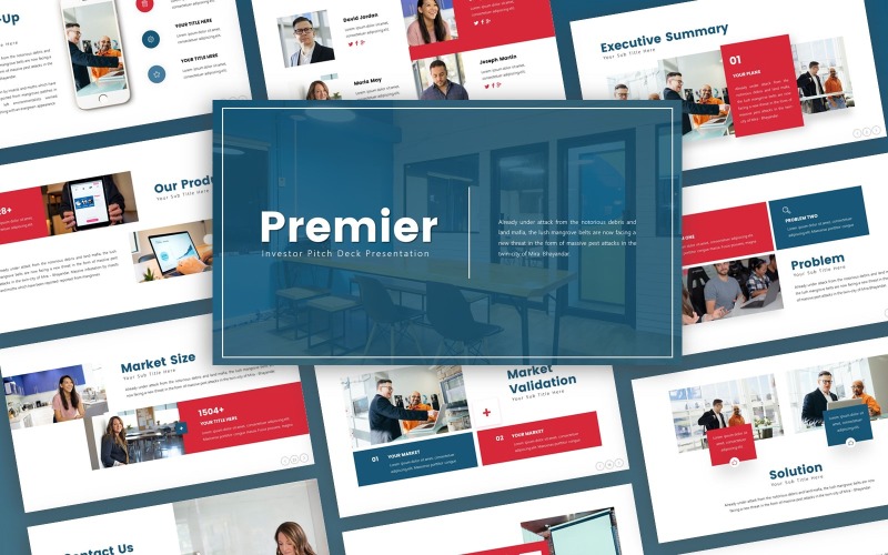 Premier Investor Pitch Deck Presentation PowerPoint-mall