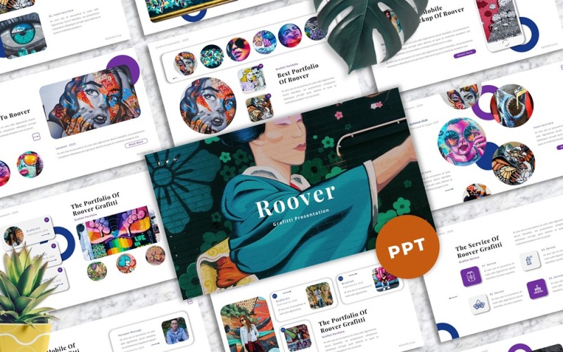 Roover - Graffiti PowerPoint-sjabloon
