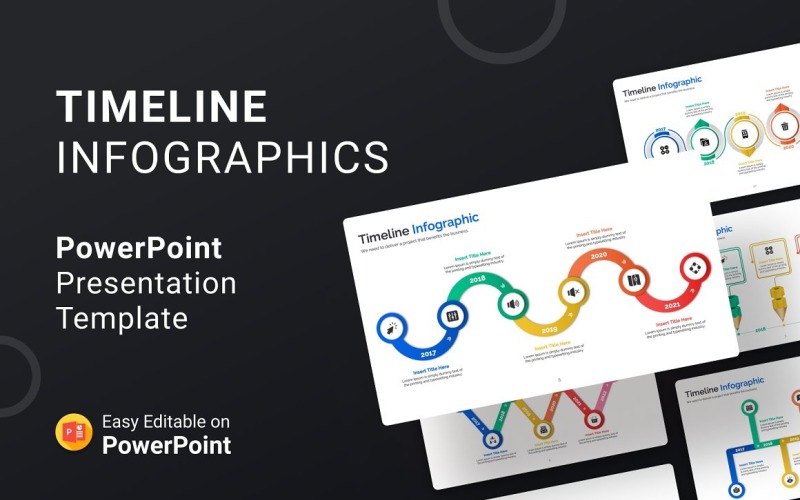 Tijdlijn Infographics - Presentatie PowerPoint-sjabloon