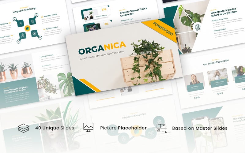 Organica - Grüne Minimal PowerPoint-Vorlage