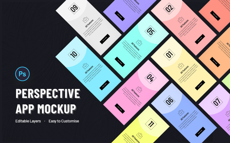 Perspective Mobile App Screens Produktmodell