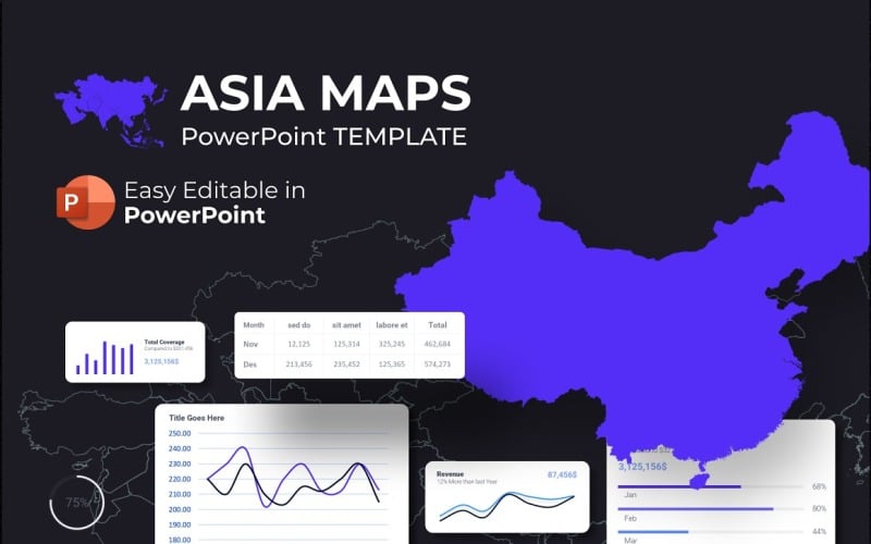 Презентація карт Азії для PowerPoint
