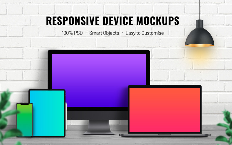 Download Мокап для продукта "Responsive Screen product mockup" / Responsive Screen product mockup - Мокап для продукта на тему графика responsive,screen,psd,mockup,mockups,template,website,graphic,presentations,branding,tablet,imac,desktop,ipad,iphone