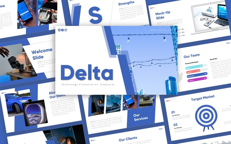 Шаблон презентации PowerPoint Delta Technology