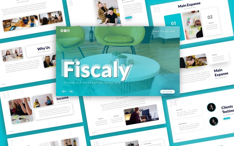 Šablona PowerPoint Fiscaly Finance Presentation