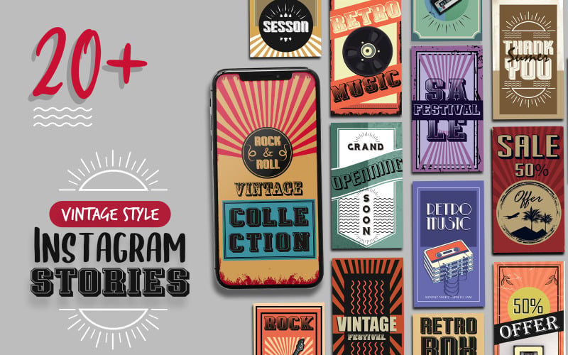 Szablon mediów społecznościowych Instagram Stories w stylu Vintage