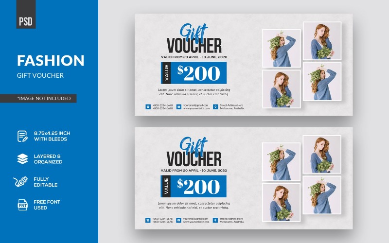 Download Фирменный стиль "Fashion Gift Voucher - Corporate Identity Template" / Fashion Gift Voucher - Corporate Identity Template - Фирменный стиль на тему графика gift voucher,gift,coupon,template,discount,fashion,voucher,design,business,card,invitation,special,buy,price,shop,promo,graphic,promotion,beauty salon,shopping
