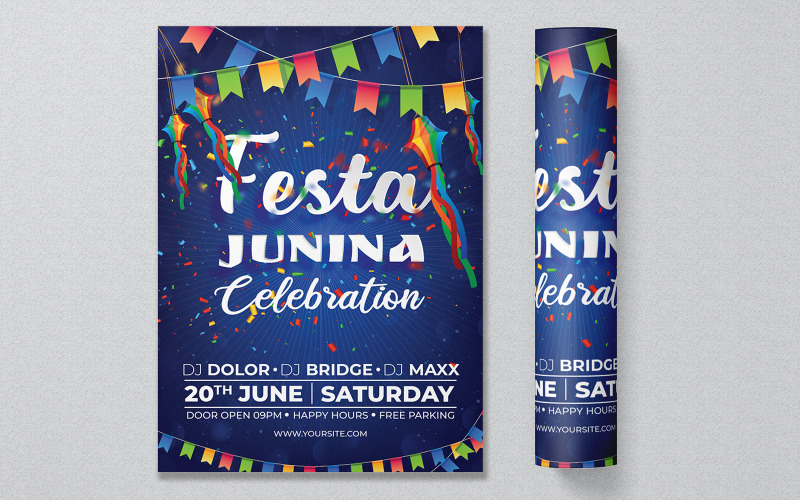 Download Фирменный стиль "Festa Junina - Corporate Identity Template" / Festa Junina - Corporate Identity Template - Фирменный стиль на тему графика banner,colourful,poster,brazilian,june,america,garland,fun,celebration,decoration,day,happy,latin,background,carnival,festival,party,invitation,flier,summer