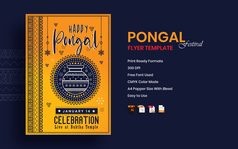 Download Фирменный стиль "Pongal - Corporate Identity Template" / Pongal - Corporate Identity Template - Фирменный стиль на тему графика pongal,flyer,template,indian,festival,promotion,print,templates,creative,modern,celebration,offers,promotions,online,shopping,holdiay
