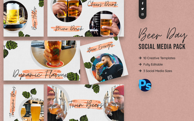 Шаблон для социальных сетей к Международному дню пива