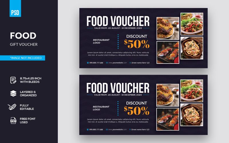 Voedselcadeaubon - Huisstijlsjabloon