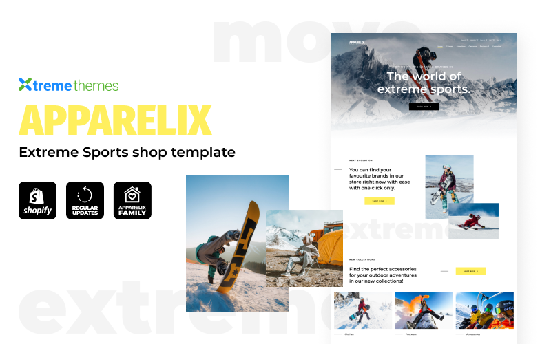 Apparelix - Shopify Тема для магазина экстремальных видов спорта