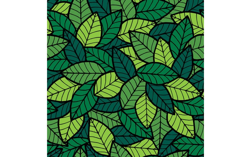Foglie Seamless Pattern Primavera - Illustrazione