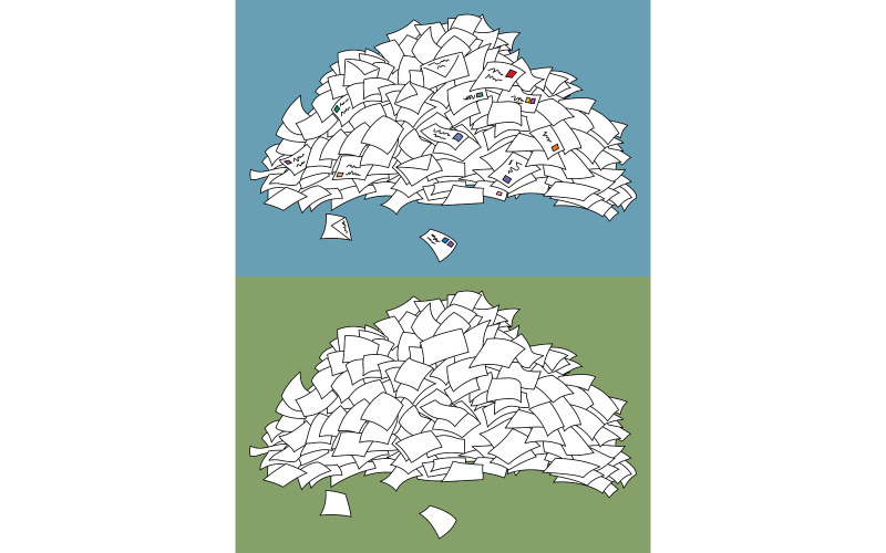 Download Иллюстрация "Letter Pile - Illustration" / Letter Pile - Illustration - Иллюстрация на тему графика letters,letter,pile,heap,mail,post,paper,vote,bills,blank sheet,correspondence,election,vector,illustration,cartoon,isolated,white,background,clip art