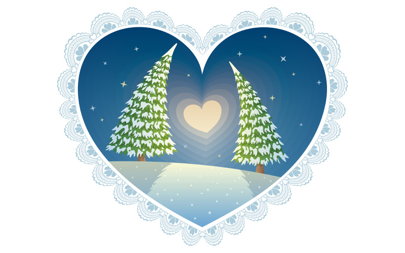 Download Иллюстрация "Love Trees - Illustration" / Love Trees - Illustration - Иллюстрация на тему графика christmas,valentines day,saint valentines day,st valentines day,greeting card,valentine card,valentine,card,cover,love,in love,loving,i love you,romantic,romance,flirting,couple,cartoon