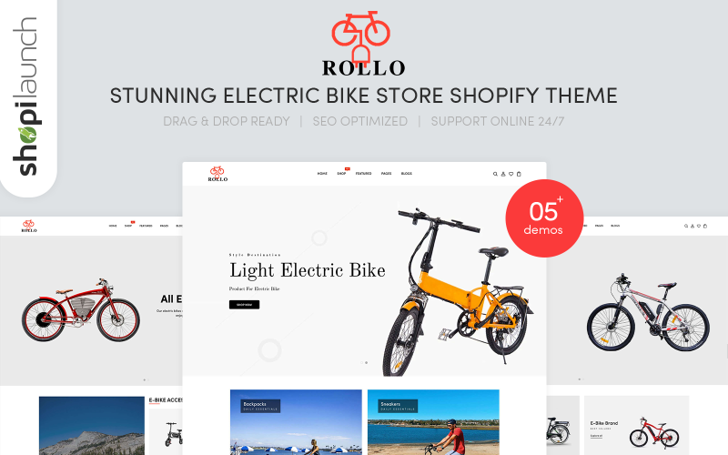 Rollo - Bedövning Electric Bike Store e-handel Shopify-tema