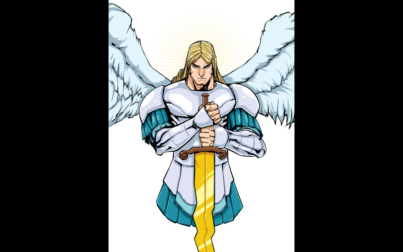 Download Иллюстрация "Archangel Michael Portrait 2 - Illustration" / Archangel Michael Portrait 2 - Illustration - Иллюстрация на тему графика michael,angel,archangel,saint,archangel michael,icon,christian,christianity,hebrew,judaism,jewish,islam,abrahamic,religion,portrait,face,torah,talmud,bible,quran