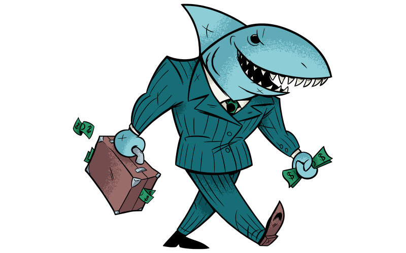 Download Иллюстрация "Business Shark - Illustration" / Business Shark - Illustration - Иллюстрация на тему графика business,shark,business shark,fish,man,businessman,manager,ceo,character,office,worker,person,tank,successful,success,finance,financial,funny,entrepreneur,banker