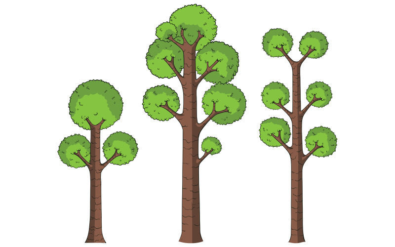 Download Иллюстрация "Cartoon Trees on White - Illustration" / Cartoon Trees on White - Illustration - Иллюстрация на тему графика tree,green,set,wood,isolated,white,background,on white,drawing,cartoon,vector,illustration,clip art,design,element,single,one,plant,nature,foliage