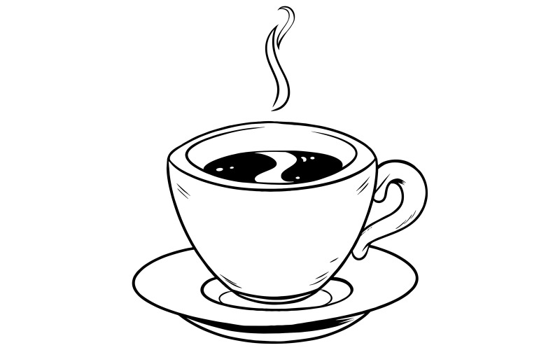 Coffee Cup Line Art - Illustration