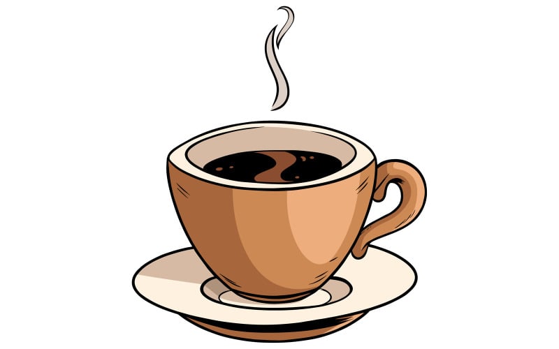 Filiżanka kawy na białym - ilustracja