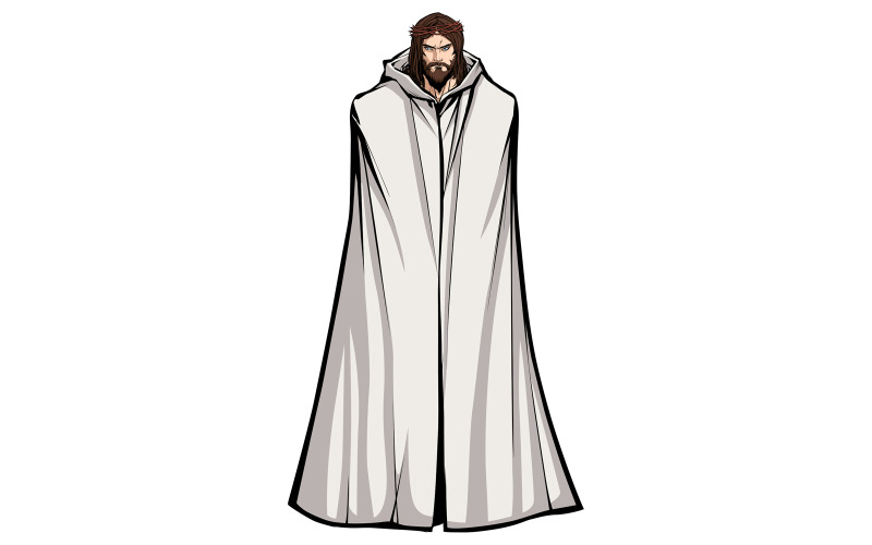 Download Иллюстрация "Jesus Standing Tall - Illustration" / Jesus Standing Tall - Illustration - Иллюстрация на тему графика jesus,christ,jesus christ,savior,christianity,christian,portrait,standing,tall,serious,judging,reproaching,religion,religious,faith,holy,symbol,sign,god,son
