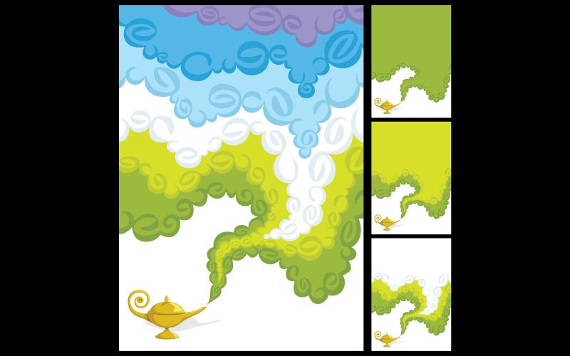 Download Иллюстрация "Magic Smoke - Illustration" / Magic Smoke - Illustration - Иллюстрация на тему графика magic lamp,magic,lamp,smoke,fume,oil lamp,genie,background,aladdin,arabian nights,abstract,copy space,wish,cloud,cloudscape,fairy tale,vector,cartoon