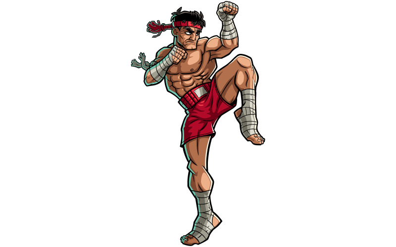 Download Иллюстрация "Muay Thai - Illustration" / Muay Thai - Illustration - Иллюстрация на тему графика muay thai,muaythai,boxing,muay thai boxing,fighter,thai,muay,sport,fighting,martial arts,combat,competitive,competition,training,strength,fitness,man,people,person,health