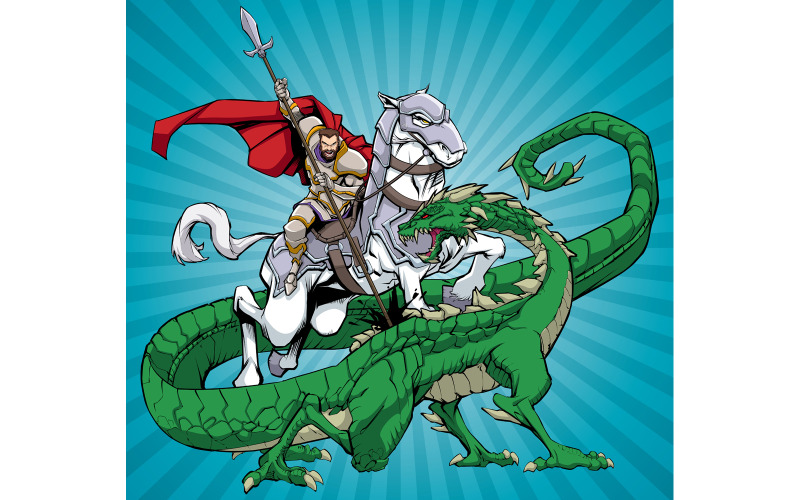 São Jorge Matando o Dragão - Ilustração