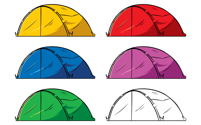 Download Иллюстрация "Tent on White - Illustration" / Tent on White - Illustration - Иллюстрация на тему графика tent,camp,camping,hiking,forest,outdoor,travel,vacation,mountain,mountaineering,tourism,object,set,yellow,blue,green,red,purple,icon,computer