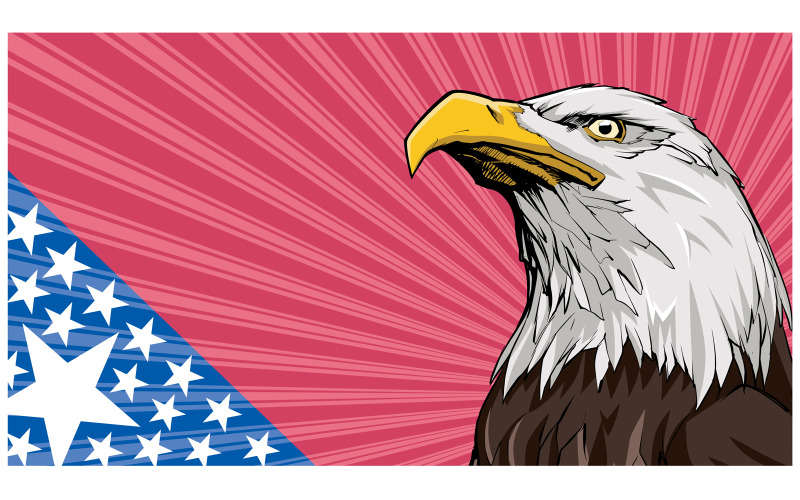 Download Иллюстрация "Bald Eagle Background - Illustration" / Bald Eagle Background - Illustration - Иллюстрация на тему графика eagle,head,american,bald,bird,animal,flag,abstract,symbol,national,patriotic,patriotism,4th of july,4th july,wild,nature,illustration,mascot,freedom,design