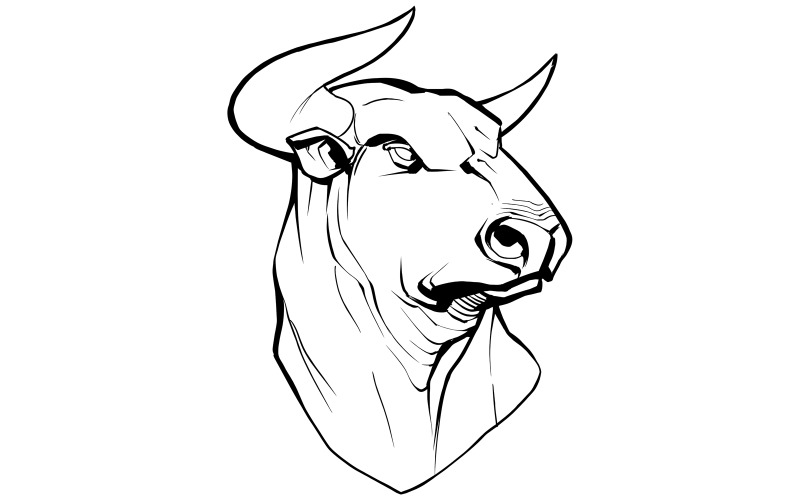 Download Иллюстрация "Bull on White - Illustration" / Bull on White - Illustration - Иллюстрация на тему графика bull,head,face,spanish,animal,symbol,national,patriotic,patriotism,illustration,mascot,freedom,design,portrait,white,spain,corrida,bull fight,fighting,proud