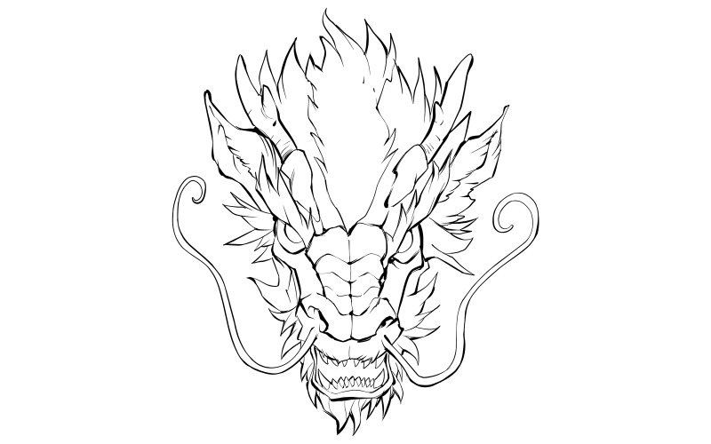 Chinese Dragon Head - Illustration