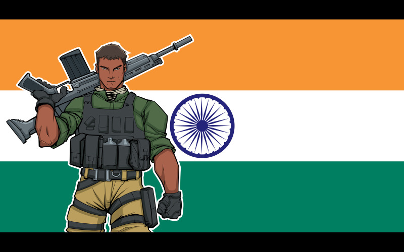 Indischer Soldat Hintergrund - Illustration
