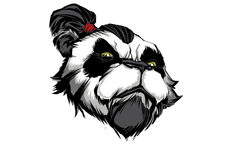 Download Иллюстрация "Panda Master on White - Illustration" / Panda Master on White - Illustration - Иллюстрация на тему графика panda,warrior,teacher,master,bear,head,face,portrait,chinese,animal,mammal,proud,powerful,kung fu,kungfu,asian,beast,symbol,national,patriotic