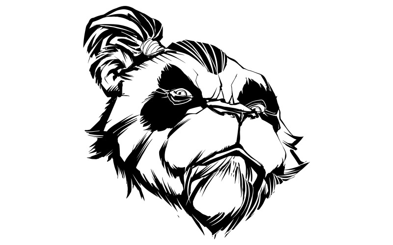 Download Иллюстрация "Panda on White - Illustration" / Panda on White - Illustration - Иллюстрация на тему графика panda,warrior,teacher,master,bear,head,face,portrait,chinese,animal,mammal,proud,powerful,asian,beast,symbol,national,patriotic,patriotism,pride