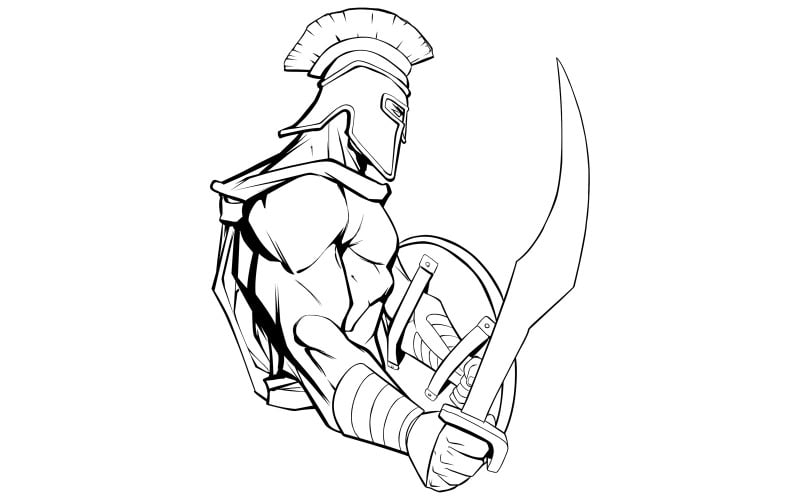 Download Иллюстрация "Spartan Warrior - Illustration" / Spartan Warrior - Illustration - Иллюстрация на тему графика spartan,greek,roman,mars,ares,god,man,athlete,300,hero,super,superhero,achilles,troy,trojan,divine,warrior,soldier,gladiator,commander