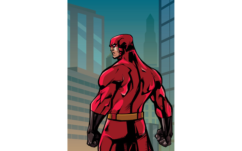 Superhero Back No Cape City - Illustrazione